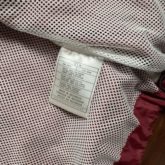 Nike Mens Maroon White Colorblock Full Zip Mesh Lined Windbreaker Jacket XS - Picture 6 of 9